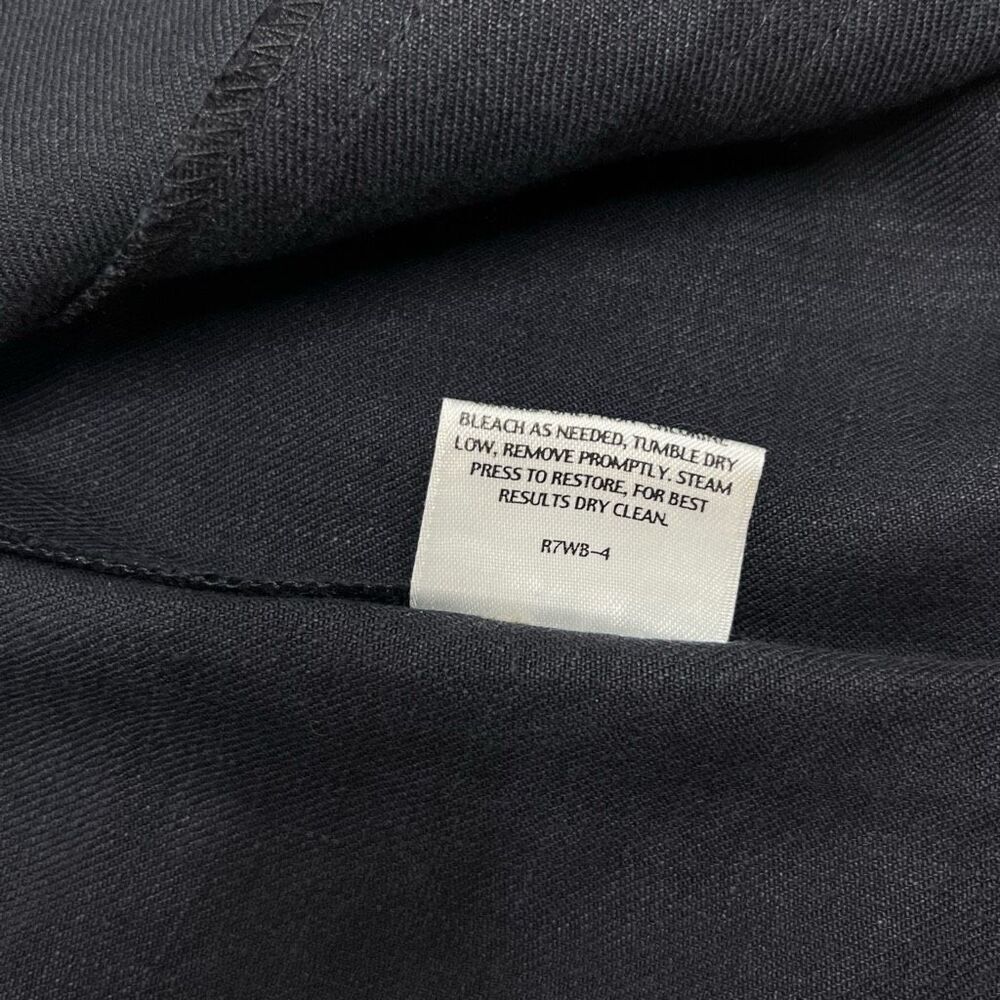 Eileen Fisher Womens Linen Mandarin Collar Button Front Coat Navy Blue Medium - Picture 8 of 15